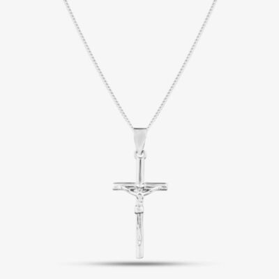 Fashionista Silver Silver Cross & Christ Pendant CZP CROSS N2326 (BK)