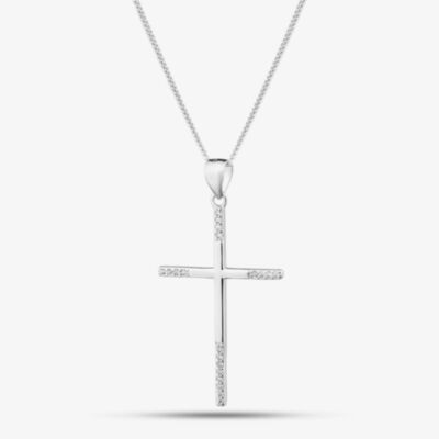 Fashionista Silver Silver & Crystal Cross Pendant 18482 N2326