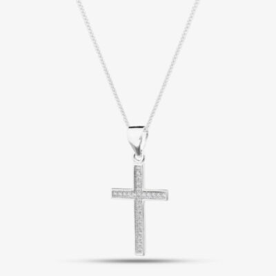 Fashionista Silver Silver & Crystal Cross Pendant 13851 N2326