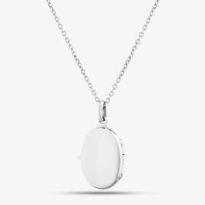 Engravables- Silver Plain Oval Locket P-31066