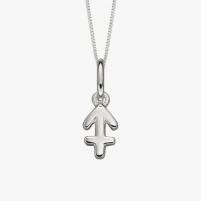 Sterling Silver Sagittarius Zodiac Sign Pendant Necklace P4996
