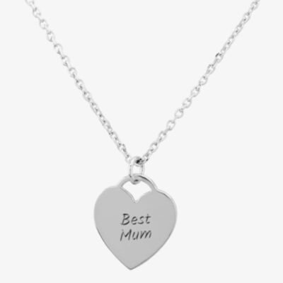Silver Classic Best Mum Heart Pendant Necklace THB001504