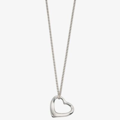 Sterling Silver Open Heart Necklace P353