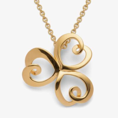 Bastian Gold Plated Heart Clover Pendant Only 12695