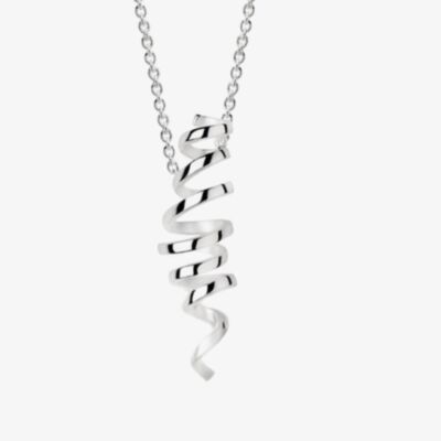 Bastian Silver Matte and Polished Spiral Pendant Only 12492 