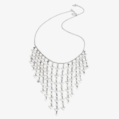 Chavin Silver Statement Multi Triangle Drop Necklace TR019