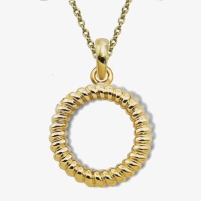 Gold Plated Twisted Circle Pendant Necklace MK-998GO