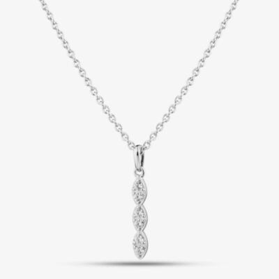 Fashionista Silver Sterling Silver Cubic Zirconia Triple Cluster Pendant MK-1081