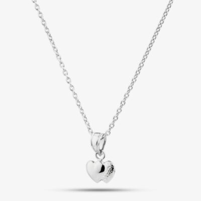 Fashionista Silver Sterling Silver Double Heart Pendant SPE269X1CH180R1