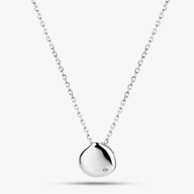 Fashionista Silver Sterling Silver Cubic Zirconia Engravable Disc Pendant AP18073Z/R