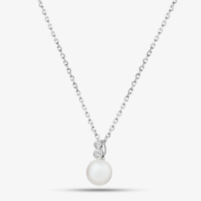 Fashionista Silver Sterling Silver Freshwater Pearl & Cubic Zirconia Pendant AP17998Z-WFM/R