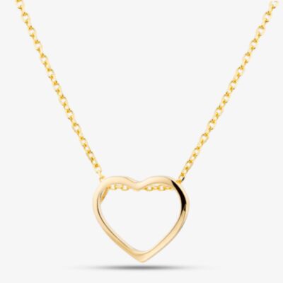 Yellow Gold Tone Plated Sterling Silver Open Heart Pendant AP16992/G