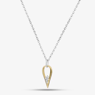 Fashionista Gold Yellow Gold Tone Plated Sterling Silver Cubic Zirconia Open Teardrop Pendant AP14271Z/RG