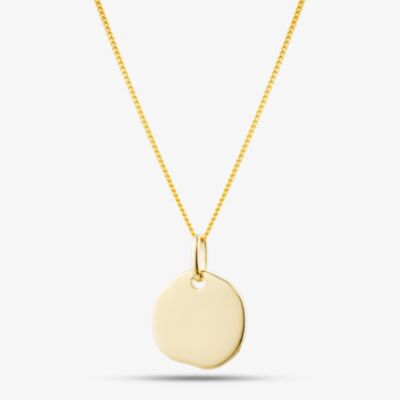 Yellow Gold Tone Plated Sterling Silver Engravable Disc Pendant 05S2AVP504907