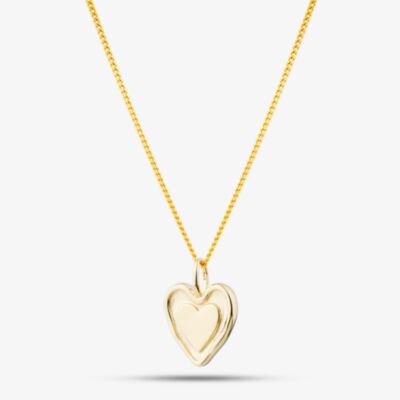 Yellow Gold Tone Plated Sterling Silver Heart Pendant 05S2AVP541808