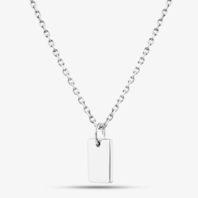 Fashionista Silver Sterling Silver Engravable Rectangle Pendant 05S2AVP545804