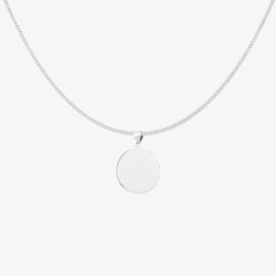Fashionista Silver Sterling Silver Engravable Disc Pendant P4579 N2326
