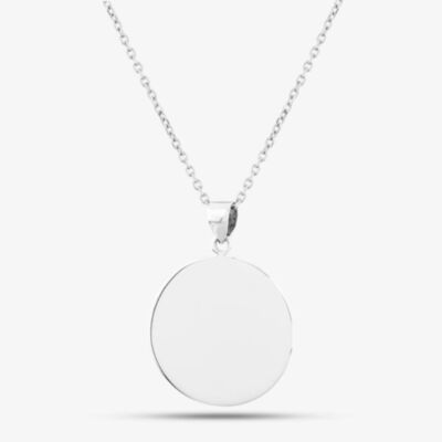 Engravables- Silver Large Plain Disc Pendant P-29026-1