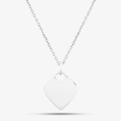 Engravables- Silver Plain Heart Pendant P-29027