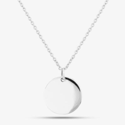 Engravables- Silver Medium Plain Disc Pendant P-25359