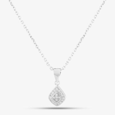 Silver Pavé Cushion Pendant E610666-P