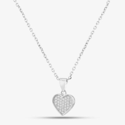 Silver Pavé Heart Pendant P611854