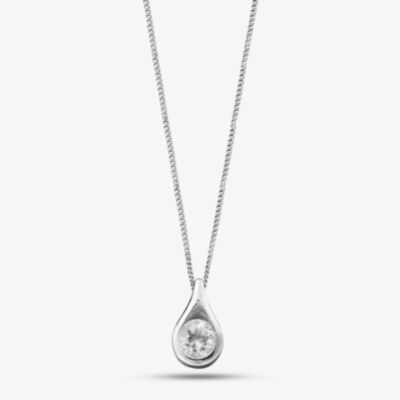 Cubic Zirconia Set Pendant and Chain