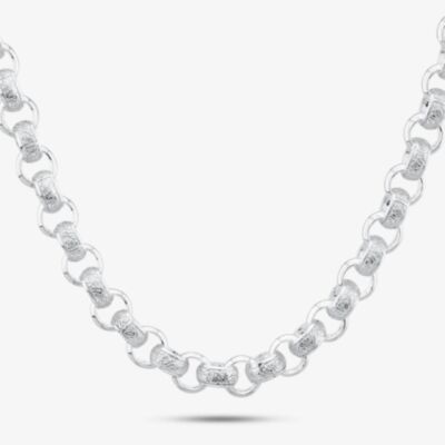 Silver 20 Inch Patterned Belcher Chain HLRB-920-AG-20