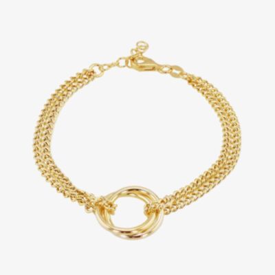 LUXE Silver Gold Plated Double Ring Bracelet 8.29.0031