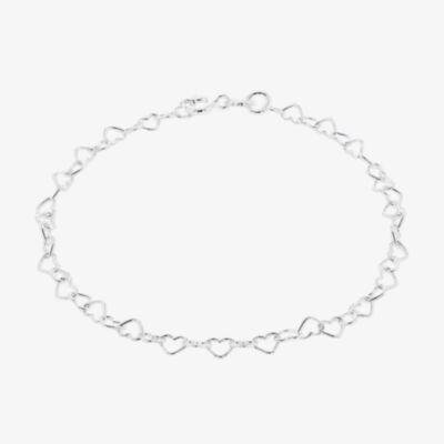 Silver Open Heart Link Bracelet 8.22.6071
