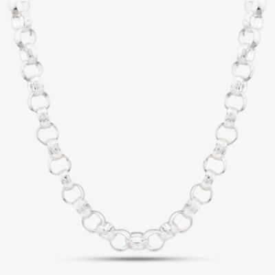 Silver Sterling 22 Inch Patterned Tulip Chain S1072-22