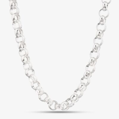 Silver Sterling 24 Inch Patterned Tulip Chain S1072-24