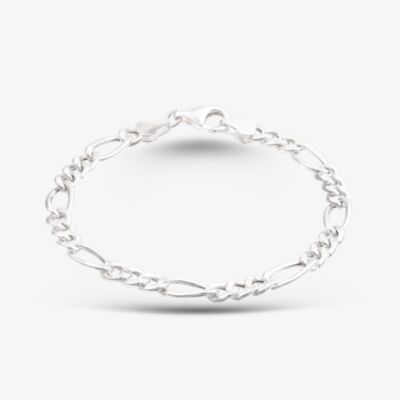 Sterling Silver Hollow Figaro Chain Bracelet 8.25.0172