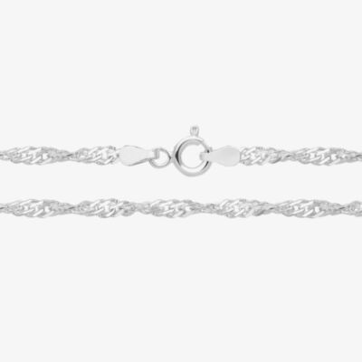 Silver Classic Sterling Silver 10 Inch Singapore Chain Anklet G1104/10