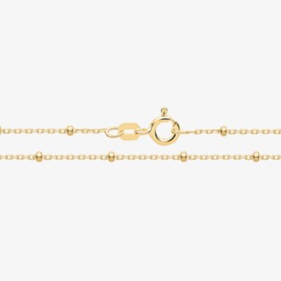 Silver Classic Yellow Gold Plated Beaded Rolo Chain Bracelet G1383Y/10