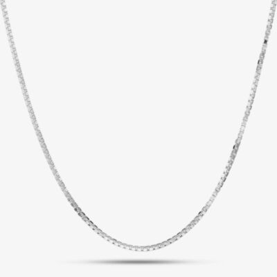 Gold Classic Silver 18 Inch Box Chain SVBP-150-AG-18