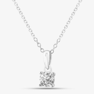Silver Medium Brilliant Cut Cubic Zirconia Pendant Necklace ZQP00045