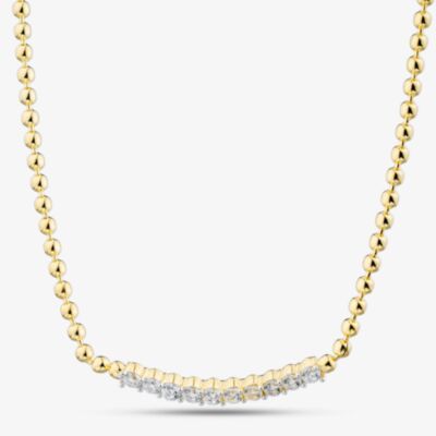 Fashionista Gold Gold Tone Plated Cubic Zirconia Bar Pendant MK-1070GO