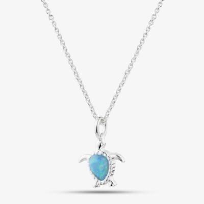 Fashionista Silver Sterling Silver Turquoise Turtle Pendant 016-35395/SP