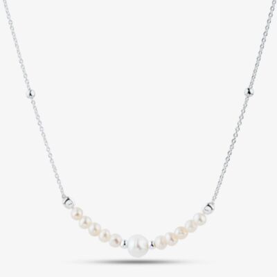 Fashionista Silver Sterling Silver Simulated Pearl Necklace 016-32715/SP