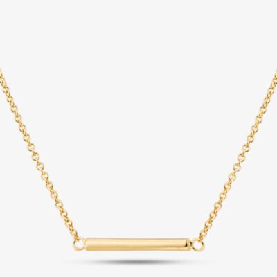 Yellow Gold Tone Plated Sterling Silver Round Bar Necklace AN2625/G