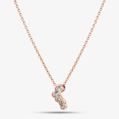 Fashionista Gold Rose Gold Tone Plated Sterling Silver Cubic Zirconia Bubble Pendant 05S2AZN655707