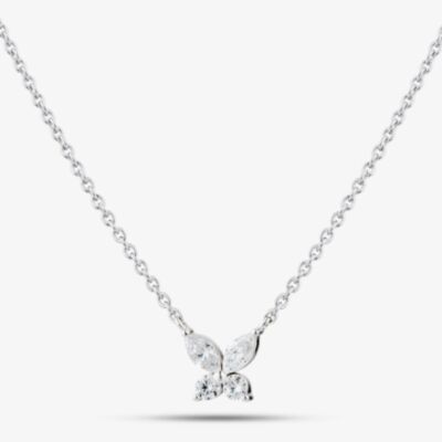Fashionista Silver Sterling Silver Cubic Zirconia Butterfly Pendant 05S2AZN579204