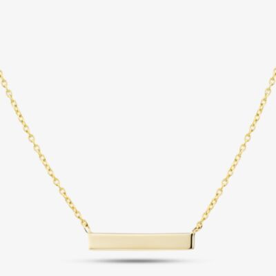 Yellow Gold Tone Plated Sterling Silver Engravable Bar Pendant 05S2AVN485607