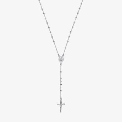 Fashionista Silver Sterling Silver 24 Inch Rosary Necklace S7092