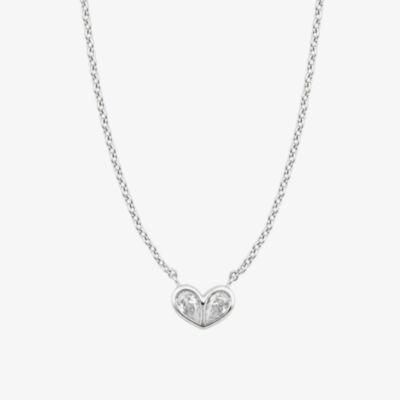 Fashionista Silver Sterling Silver Cubic Zirconia Heart Pendant N4781C