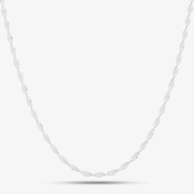 Sterling Silver 50cm Twisted Herringbone Chain Necklace 8.19.3670
