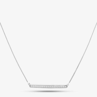 Silver & Cubic Zirconia Bar Necklace 2THB018504