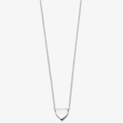 Sterling  Silver Plain Small Heart Necklace N3545
