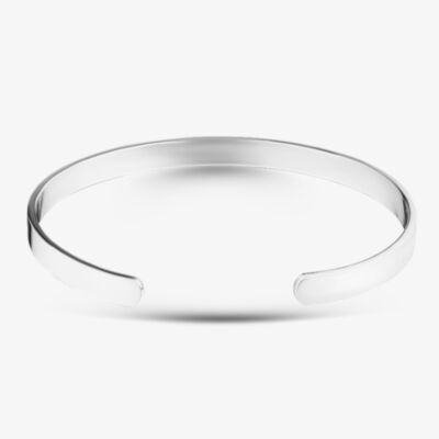Fashionista Silver Silver Plain Flat Engraveable Bangle GCP0905-2